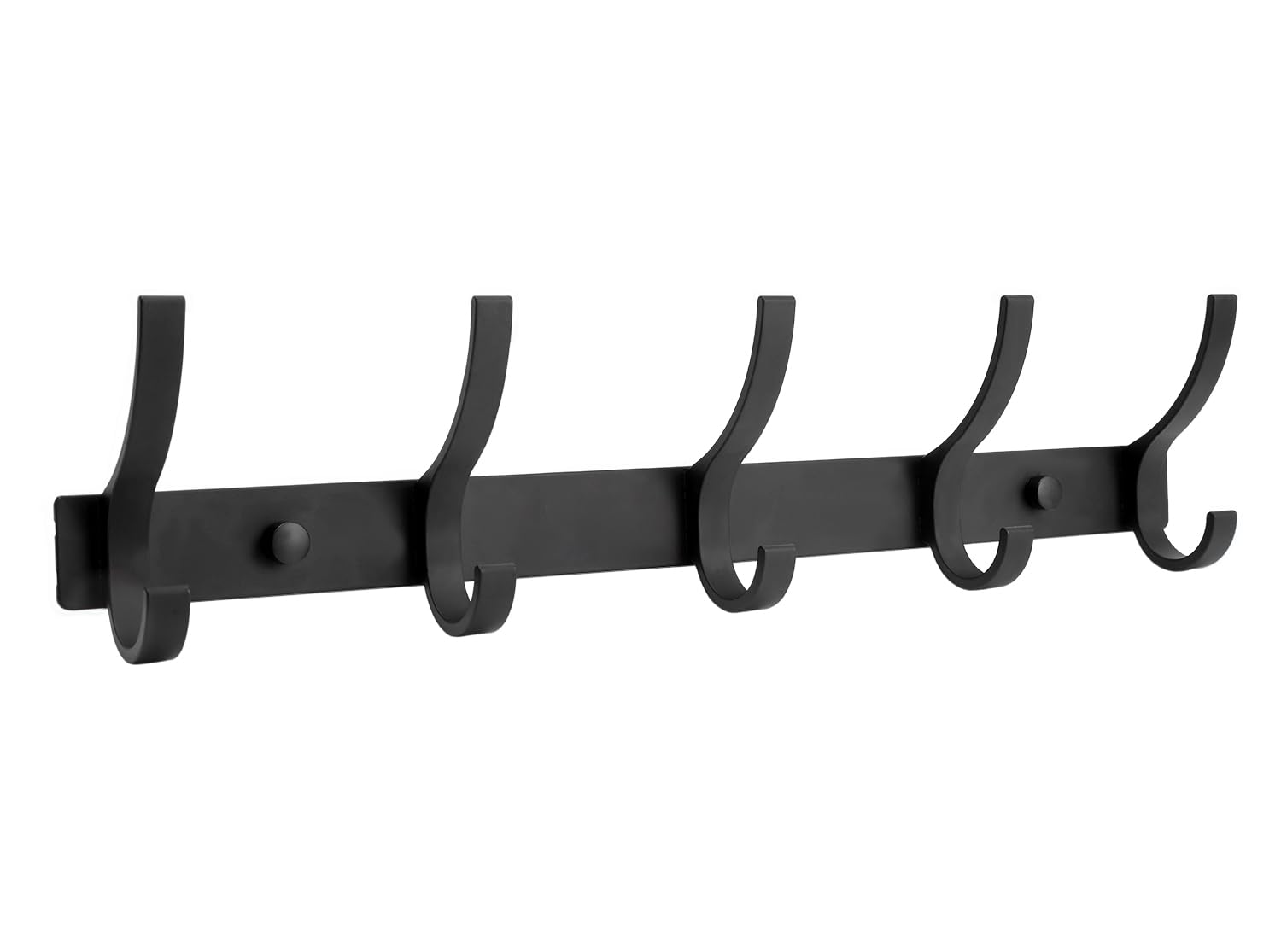 Optish Coat Rack Wall Mount, Wall Hooks for Hanging, Entry Coat Hooks Coat Hanger, Hat Rack Holder for Wall, Key Holder Purse Racks, Towel Rack for Bathrooms (2 Pack, Black)