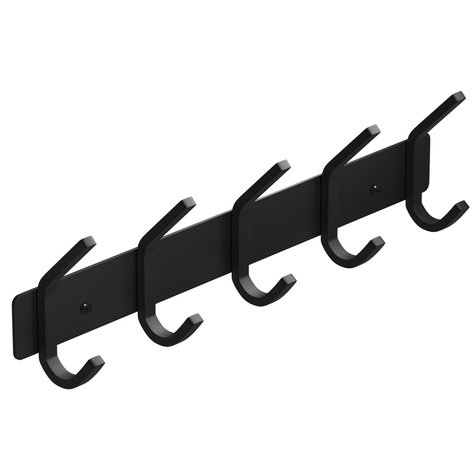 VAEHOLD Silvery Hat and Coat Wall Mount Rack - 5 Hooks for Robes, Bags, Keys, and Towels - Bathroom Towel Hanger Organizer (1 Pack)