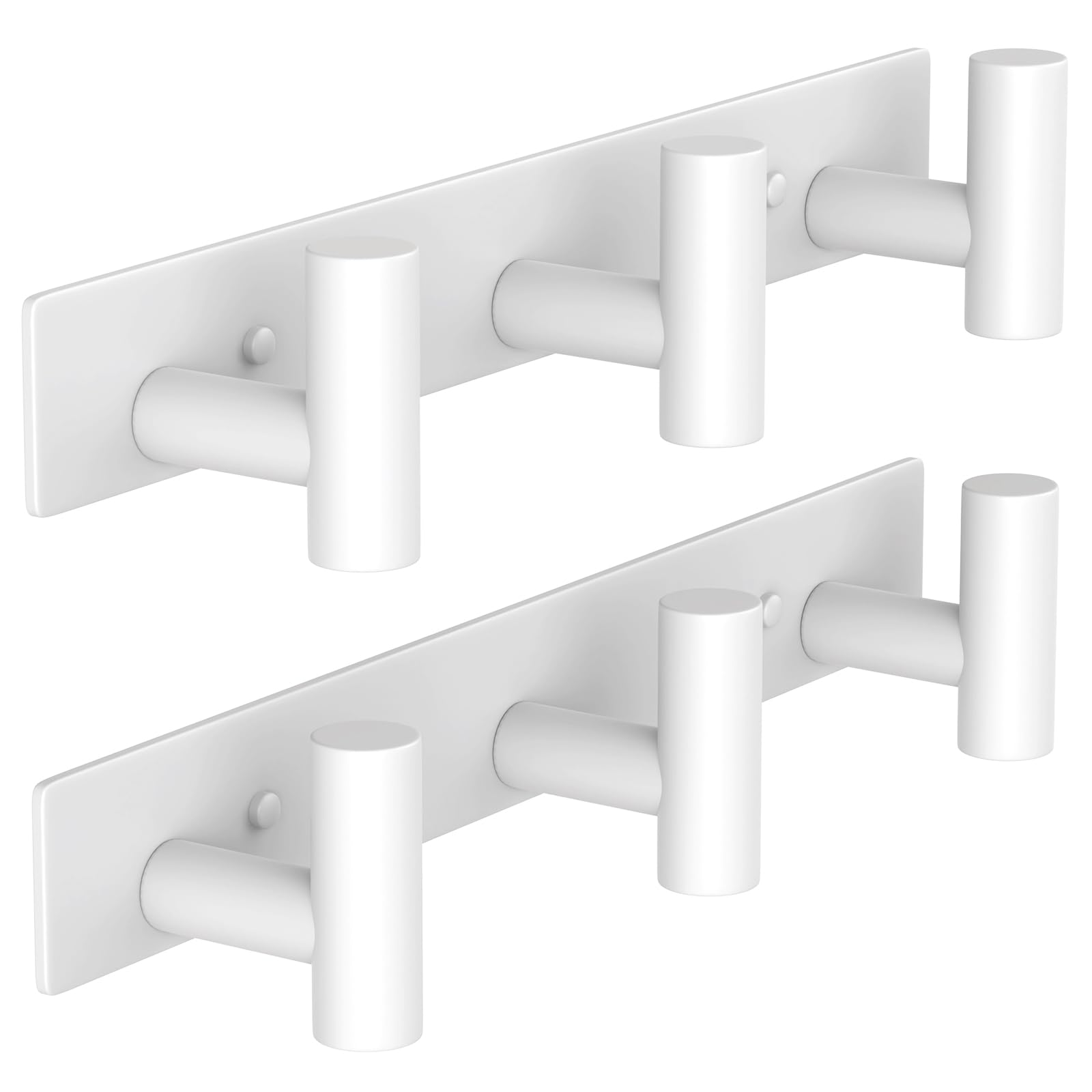 VAEHOLD Silvery Hat and Coat Wall Mount Rack - 5 Hooks for Robes, Bags, Keys, and Towels - Bathroom Towel Hanger Organizer (1 Pack)