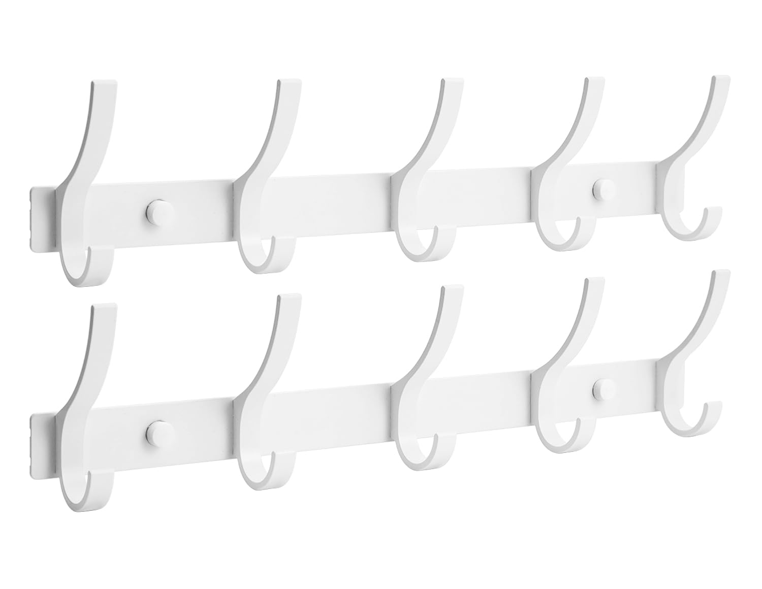 Optish Coat Rack Wall Mount, Wall Hooks for Hanging, Entry Coat Hooks Coat Hanger, Hat Rack Holder for Wall, Key Holder Purse Racks, Towel Rack for Bathrooms (2 Pack, Black)