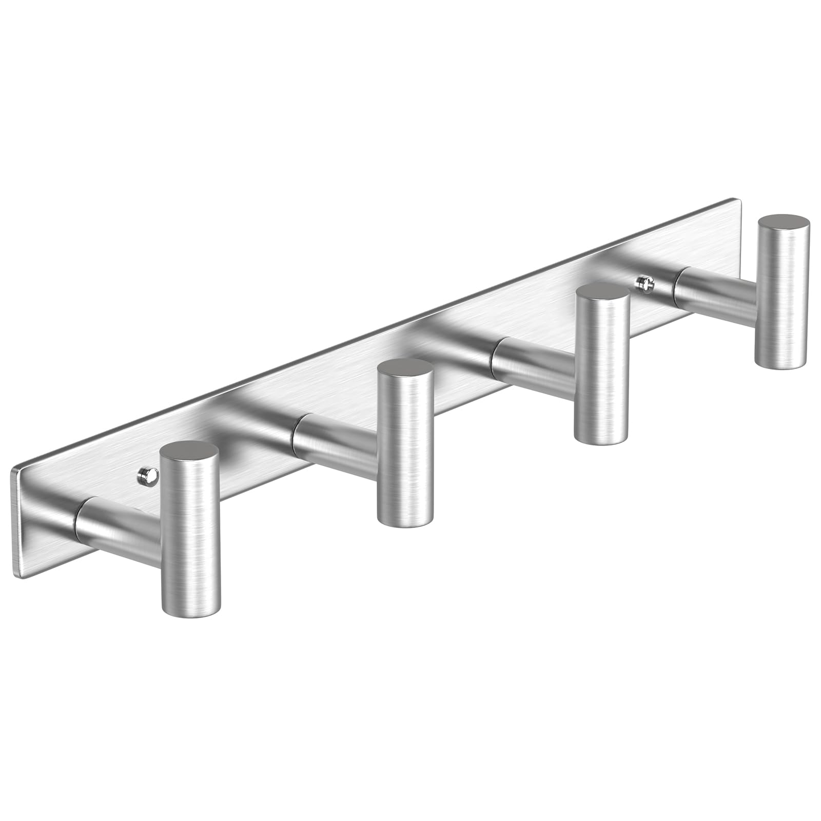 VAEHOLD Silvery Hat and Coat Wall Mount Rack - 5 Hooks for Robes, Bags, Keys, and Towels - Bathroom Towel Hanger Organizer (1 Pack)