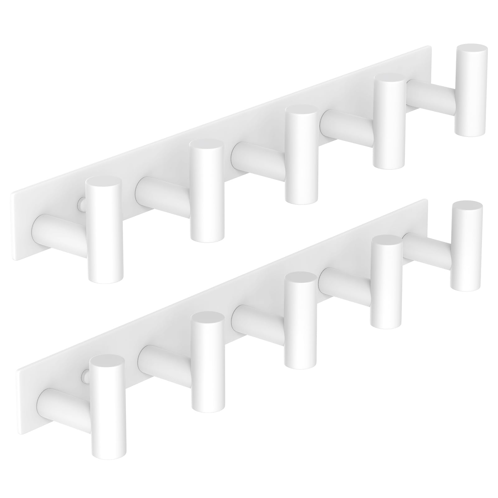 VAEHOLD Silvery Hat and Coat Wall Mount Rack - 5 Hooks for Robes, Bags, Keys, and Towels - Bathroom Towel Hanger Organizer (1 Pack)