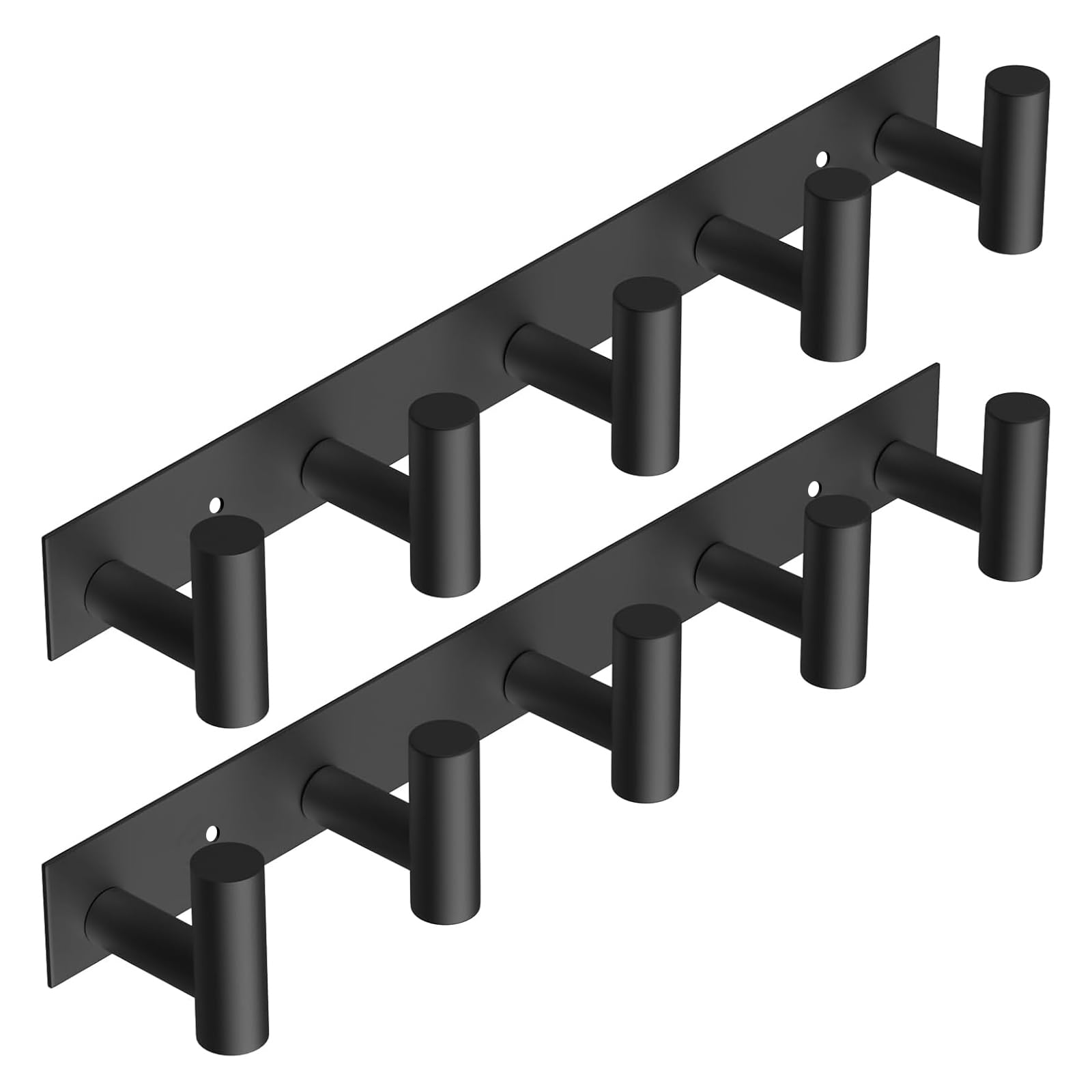 VAEHOLD Silvery Hat and Coat Wall Mount Rack - 5 Hooks for Robes, Bags, Keys, and Towels - Bathroom Towel Hanger Organizer (1 Pack)
