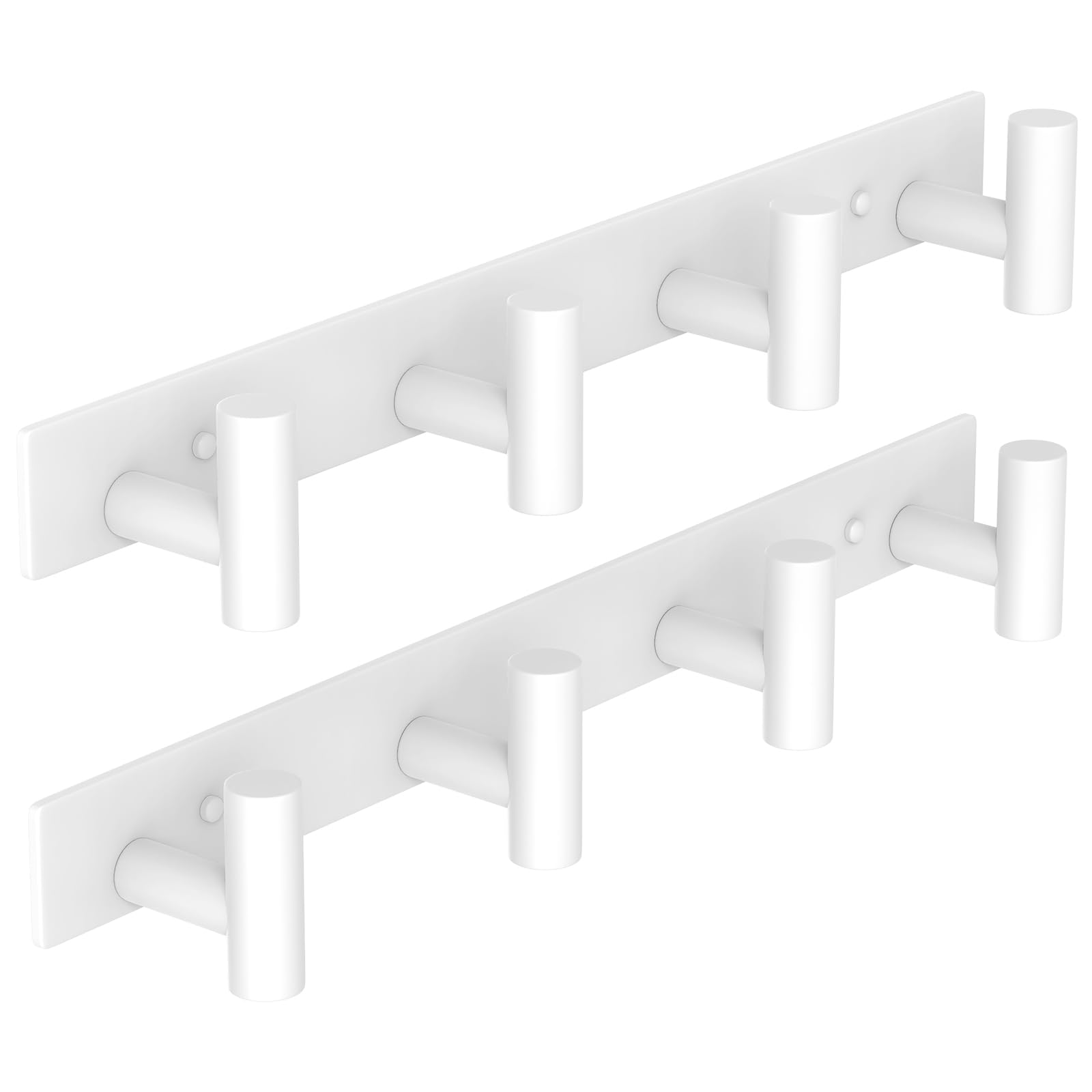 VAEHOLD Silvery Hat and Coat Wall Mount Rack - 5 Hooks for Robes, Bags, Keys, and Towels - Bathroom Towel Hanger Organizer (1 Pack)