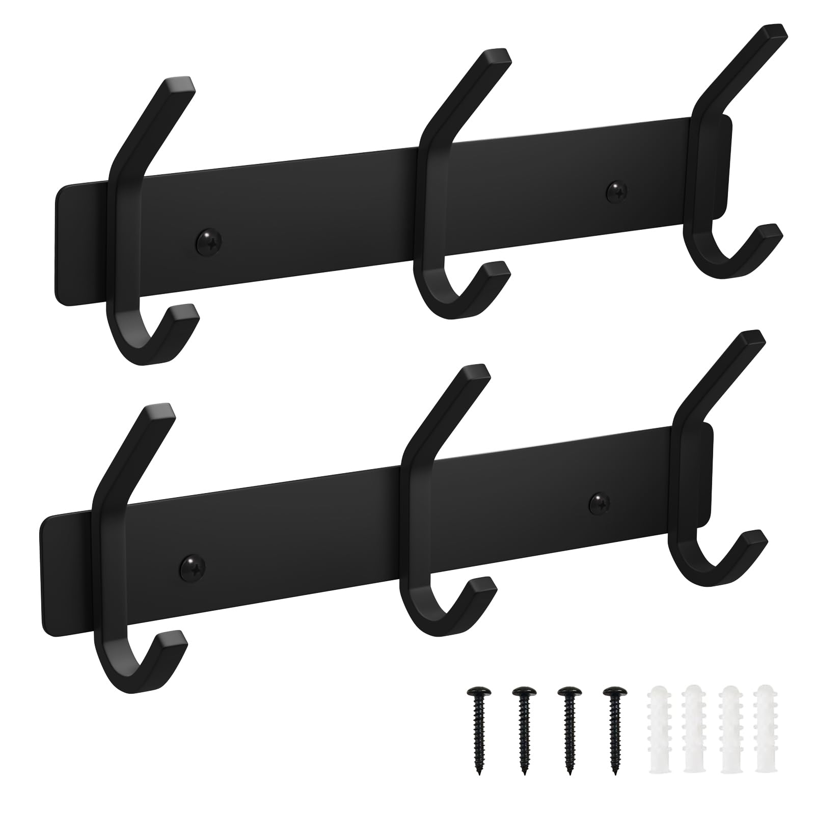 VAEHOLD Silvery Hat and Coat Wall Mount Rack - 5 Hooks for Robes, Bags, Keys, and Towels - Bathroom Towel Hanger Organizer (1 Pack)