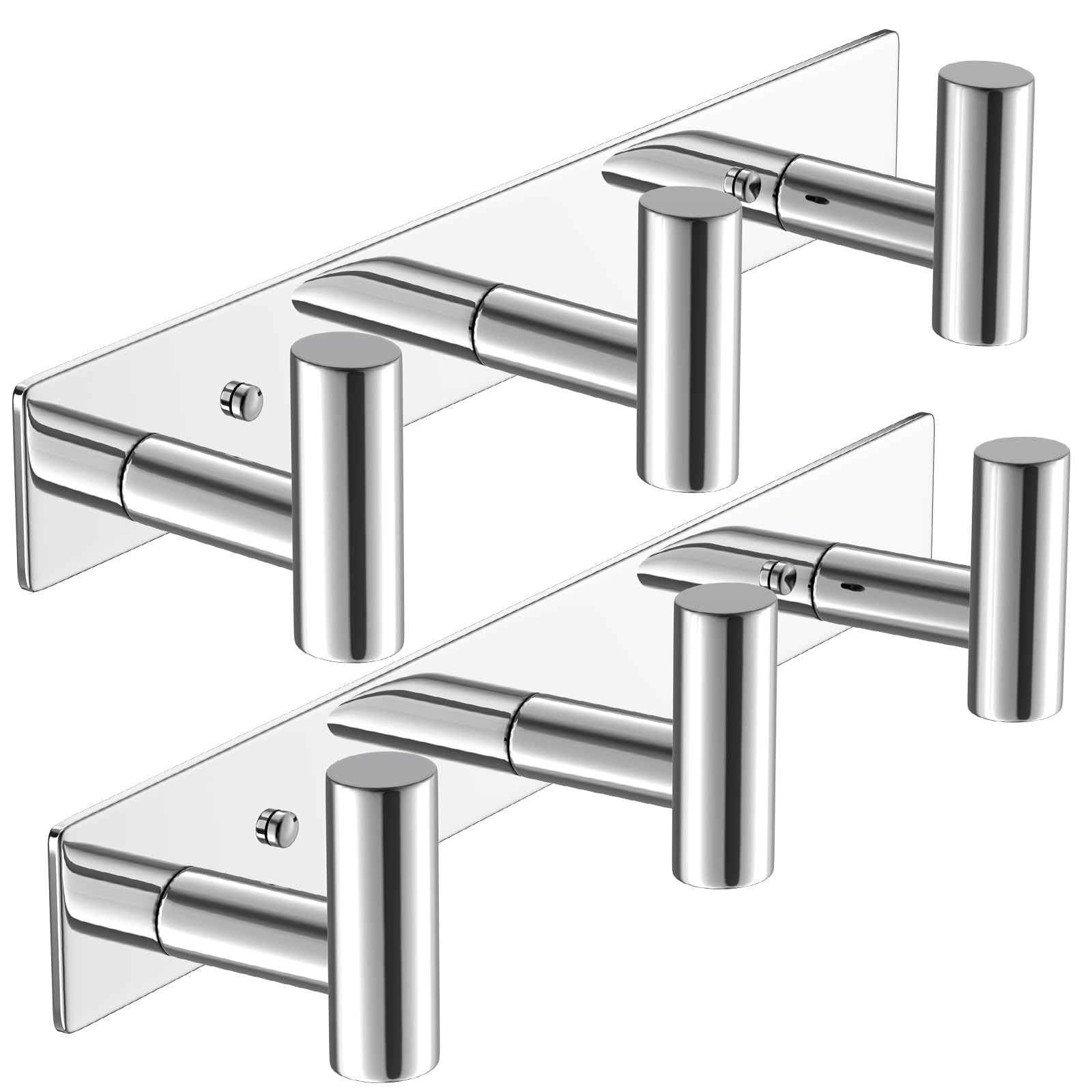 VAEHOLD Silvery Hat and Coat Wall Mount Rack - 5 Hooks for Robes, Bags, Keys, and Towels - Bathroom Towel Hanger Organizer (1 Pack)