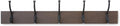 Amazon Basics Wall-Mounted Metal Coat Rack, 5 Hooks, Espresso | Farmhouse, Rectangular