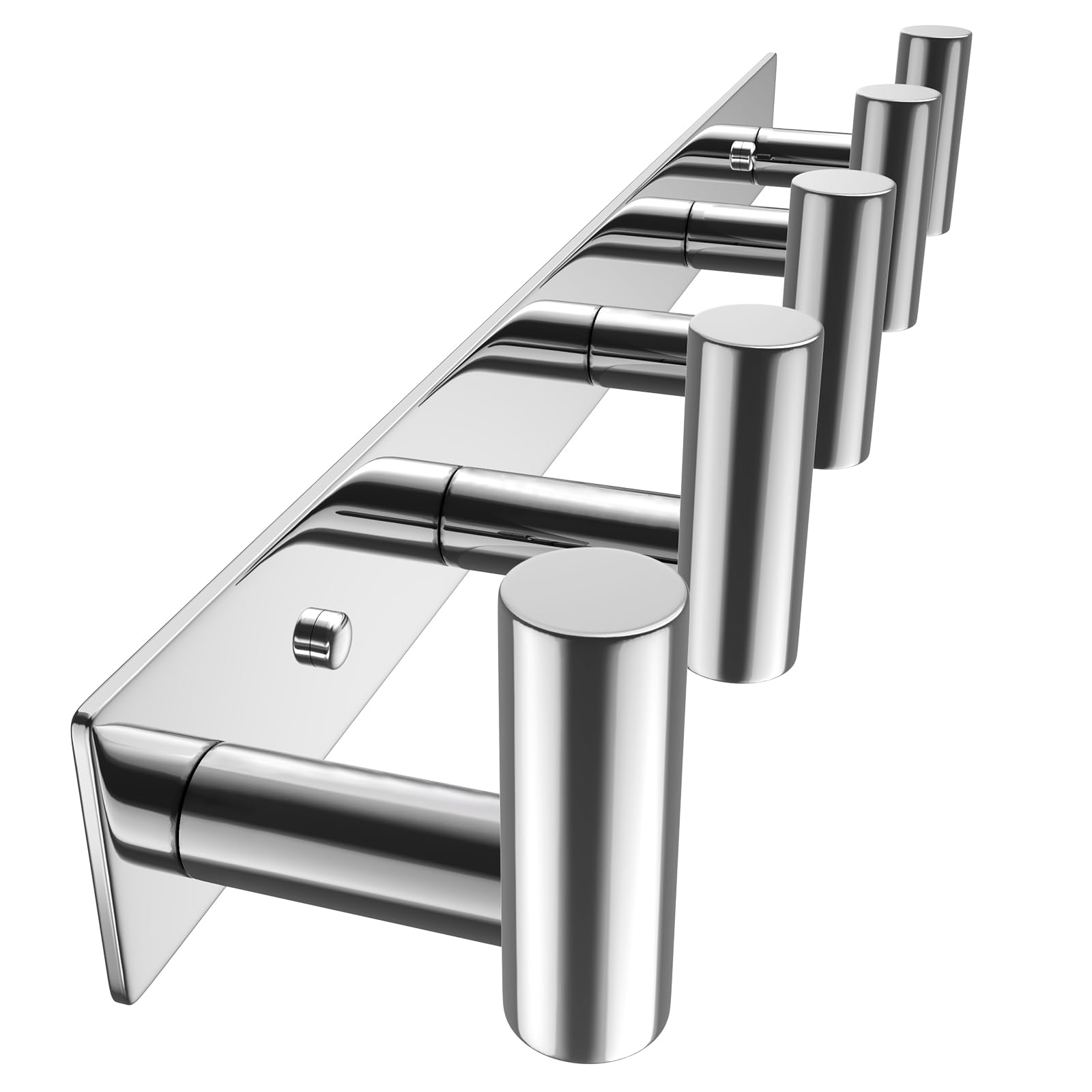 VAEHOLD Silvery Hat and Coat Wall Mount Rack - 5 Hooks for Robes, Bags, Keys, and Towels - Bathroom Towel Hanger Organizer (1 Pack)