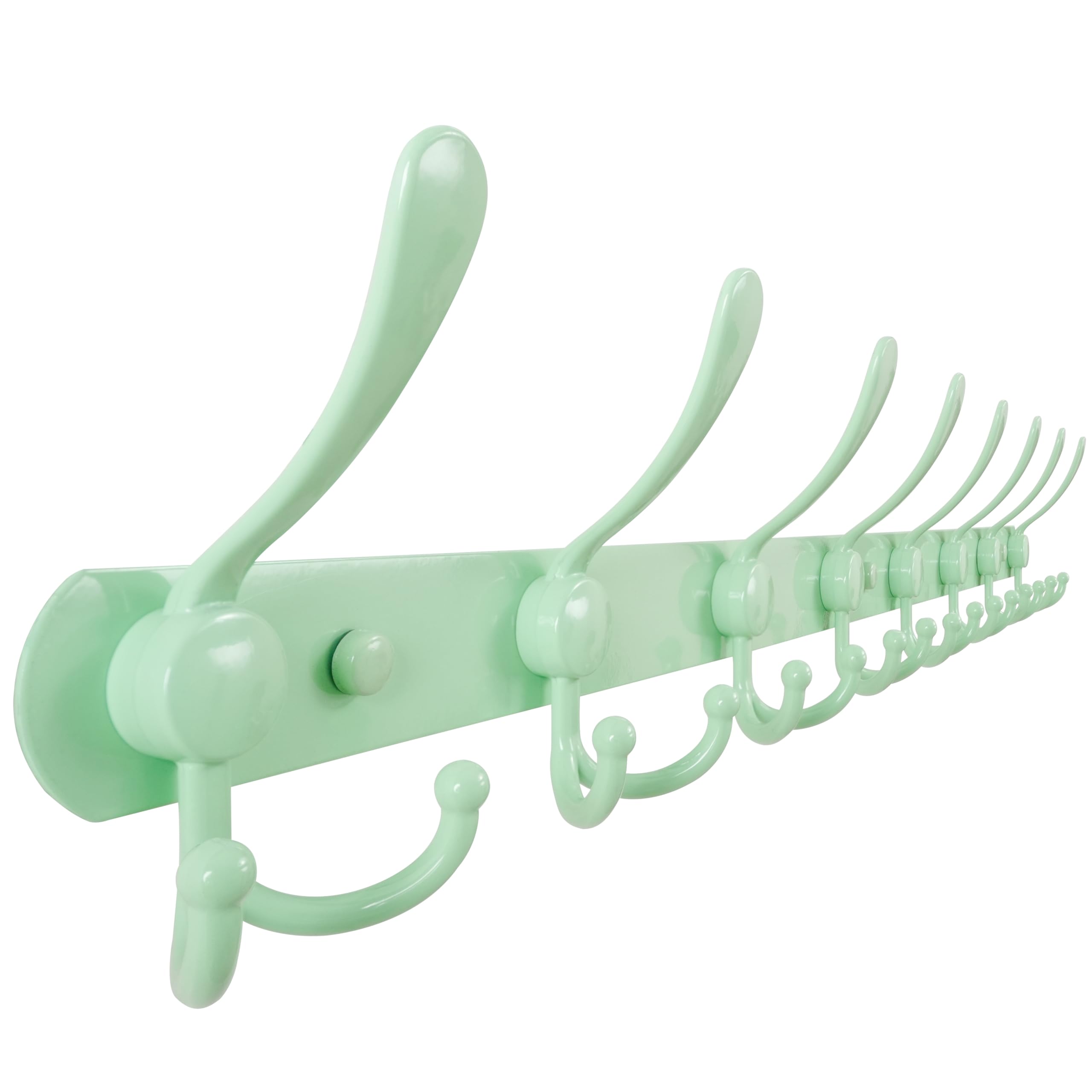 Dseap Coat Rack Wall Mounted - 5 Tri Hooks, Heavy Duty, Stainless Steel, Metal Coat Hook Rail for Coat Hat Towel Purse Robes Mudroom Bathroom Entryway (Black, 2 Packs)