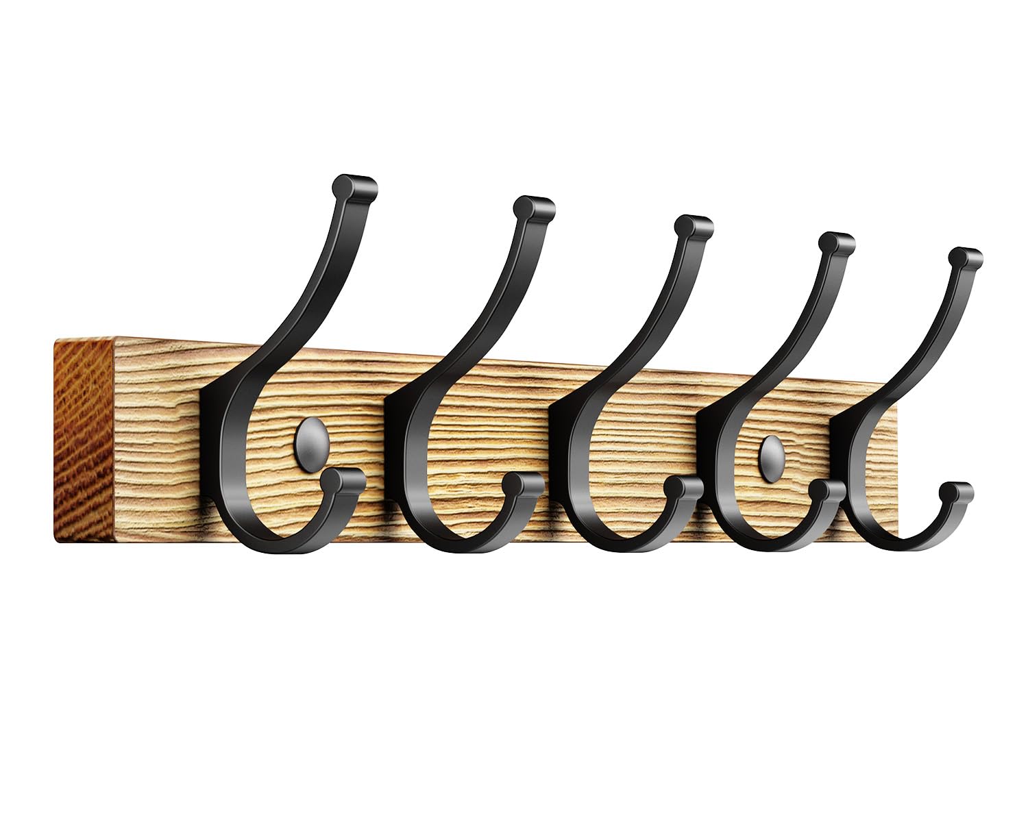 Optish Coat Rack Wall Mount, 16.5 Inches Wood Coat Hooks, Wall Hooks for Hanging, Hat Rack Bag Hanger Key Holder for Wall, Purse Hanger Towel Racks for Bathroom (1Pack, Brown)