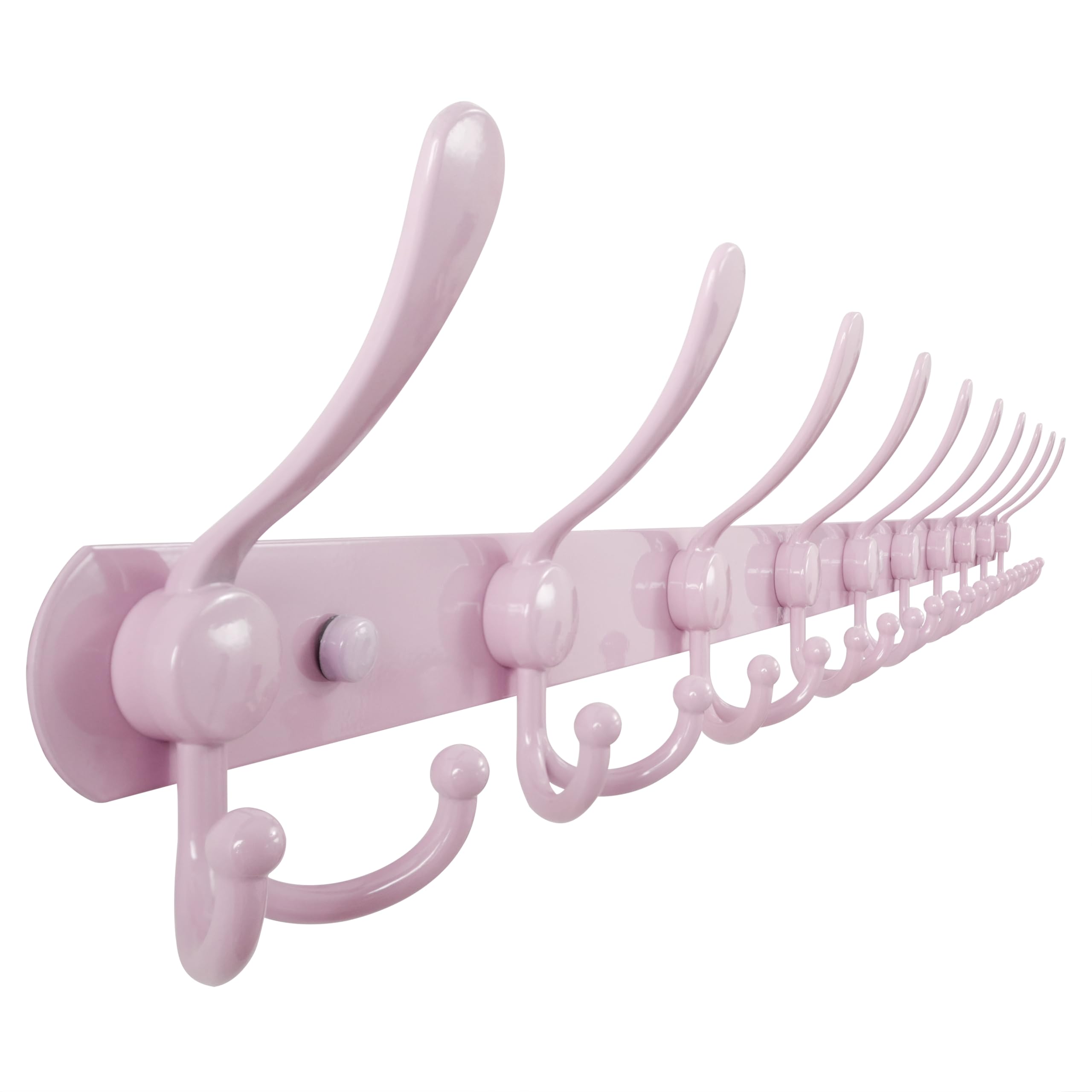 Dseap Coat Rack Wall Mounted - 5 Tri Hooks, Heavy Duty, Stainless Steel, Metal Coat Hook Rail for Coat Hat Towel Purse Robes Mudroom Bathroom Entryway (Black, 2 Packs)