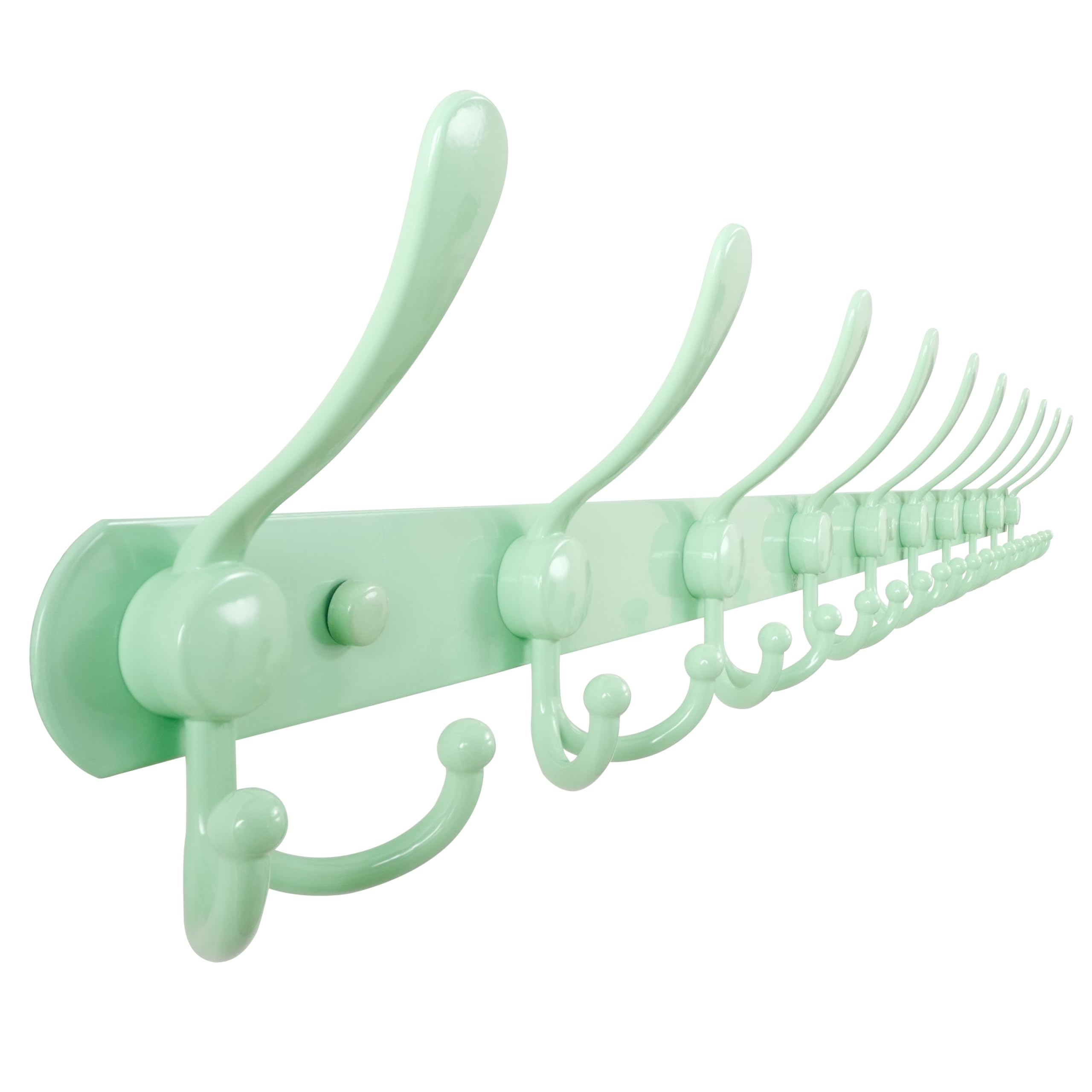 Dseap Coat Rack Wall Mounted - 5 Tri Hooks, Heavy Duty, Stainless Steel, Metal Coat Hook Rail for Coat Hat Towel Purse Robes Mudroom Bathroom Entryway (Black, 2 Packs)