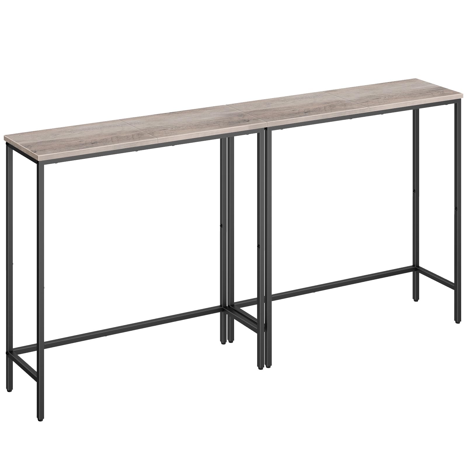 HOOBRO Narrow Console Table, 29.5" Small Entryway Table, Thin Sofa Side Display Table, for Hallway, Bedroom, Living Room, Foyer, Rustic Brown and Black BF75XG01