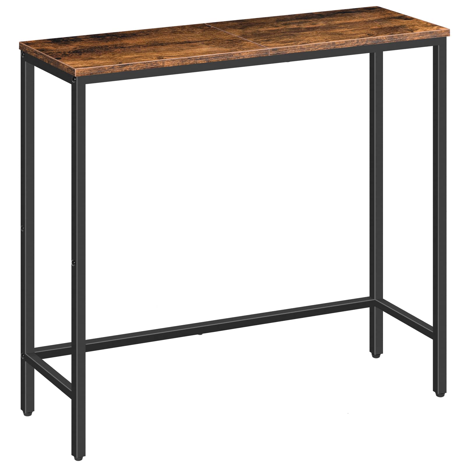 HOOBRO Narrow Console Table, 29.5" Small Entryway Table, Thin Sofa Side Display Table, for Hallway, Bedroom, Living Room, Foyer, Rustic Brown and Black BF75XG01
