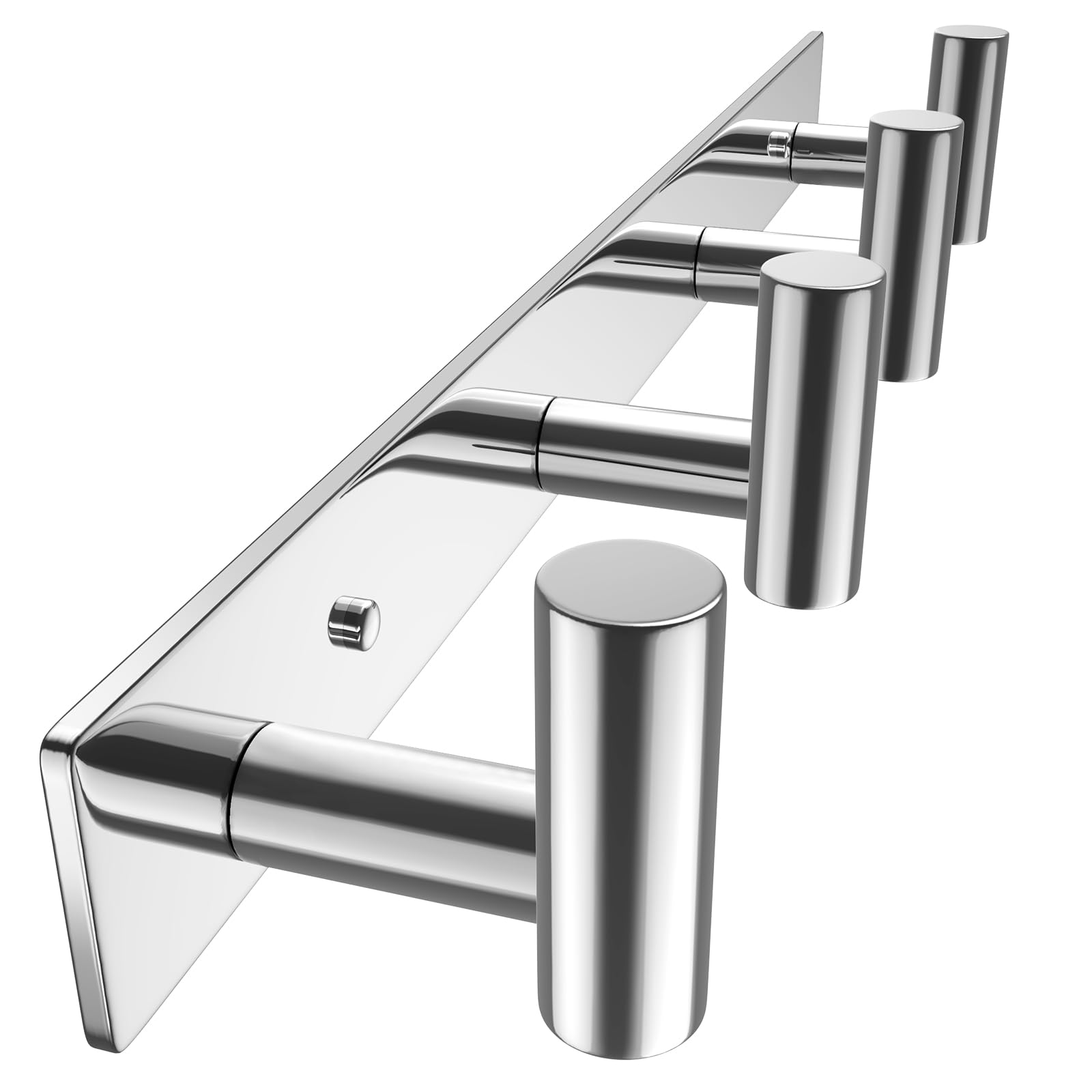 VAEHOLD Silvery Hat and Coat Wall Mount Rack - 5 Hooks for Robes, Bags, Keys, and Towels - Bathroom Towel Hanger Organizer (1 Pack)