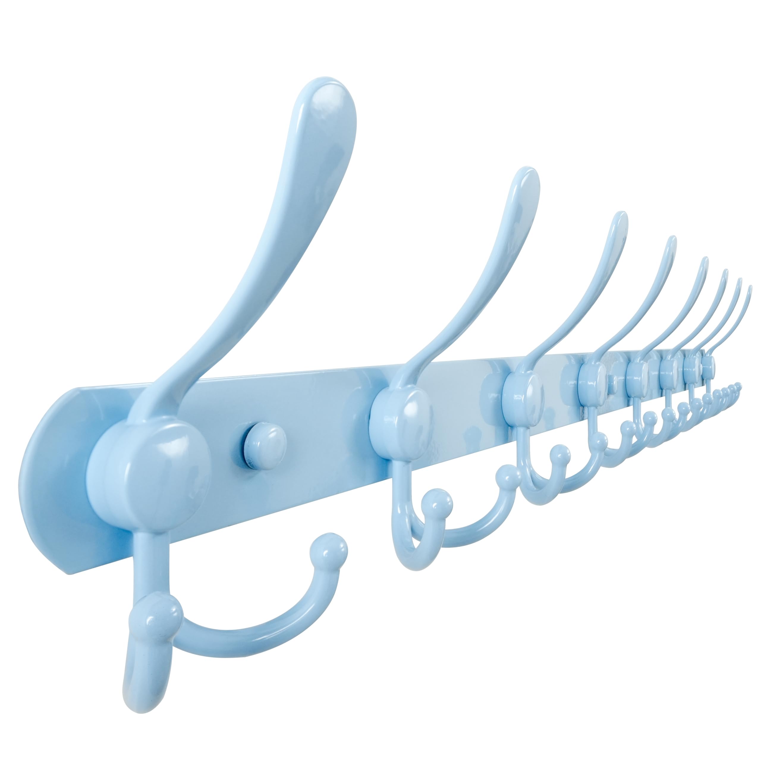 Dseap Coat Rack Wall Mounted - 5 Tri Hooks, Heavy Duty, Stainless Steel, Metal Coat Hook Rail for Coat Hat Towel Purse Robes Mudroom Bathroom Entryway (Black, 2 Packs)