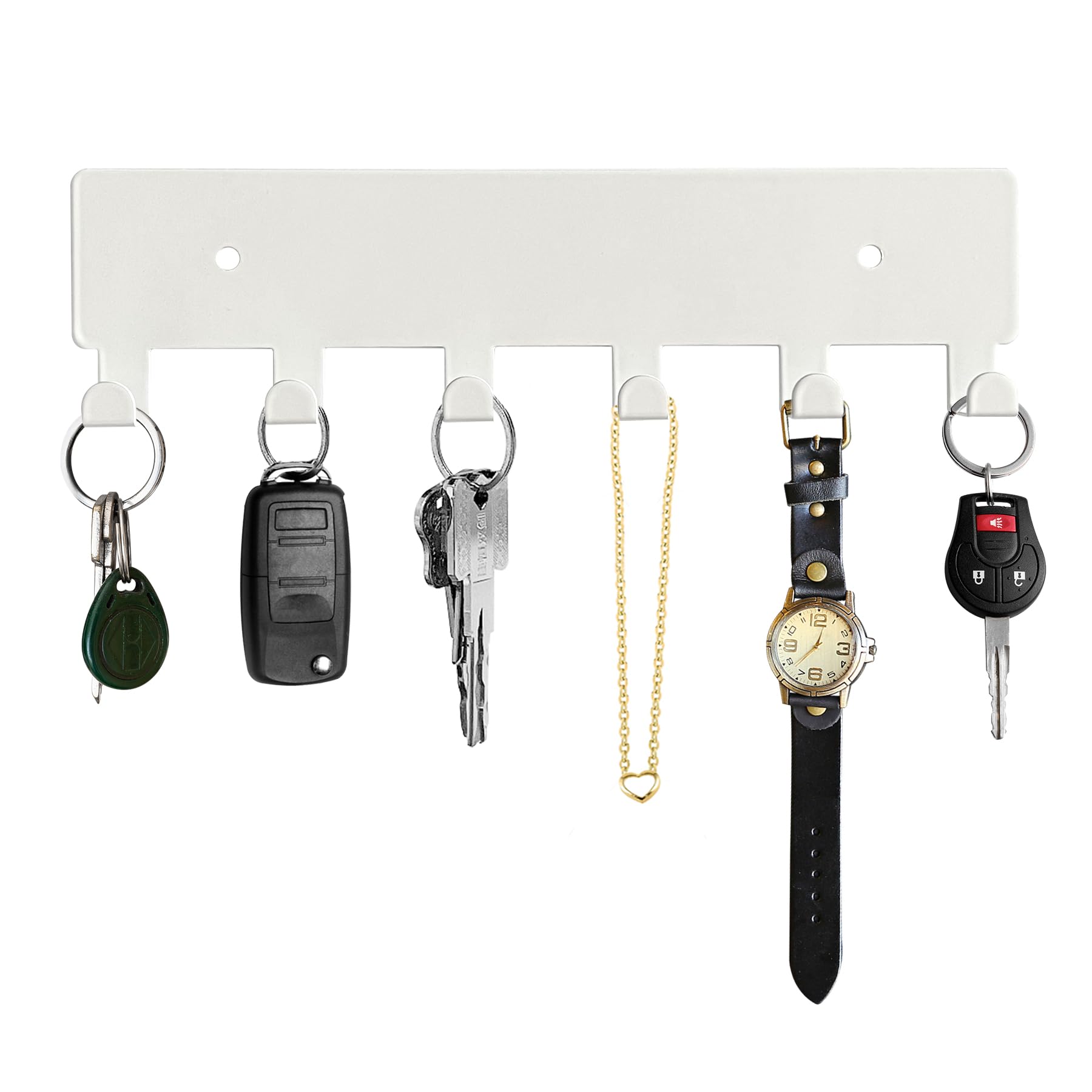 GTK Key Holder for Wall, Key Hooks with 6 Hooks, Wall Mounted Key Holder for Hallway, Self Adhesive Key Rack(Black)