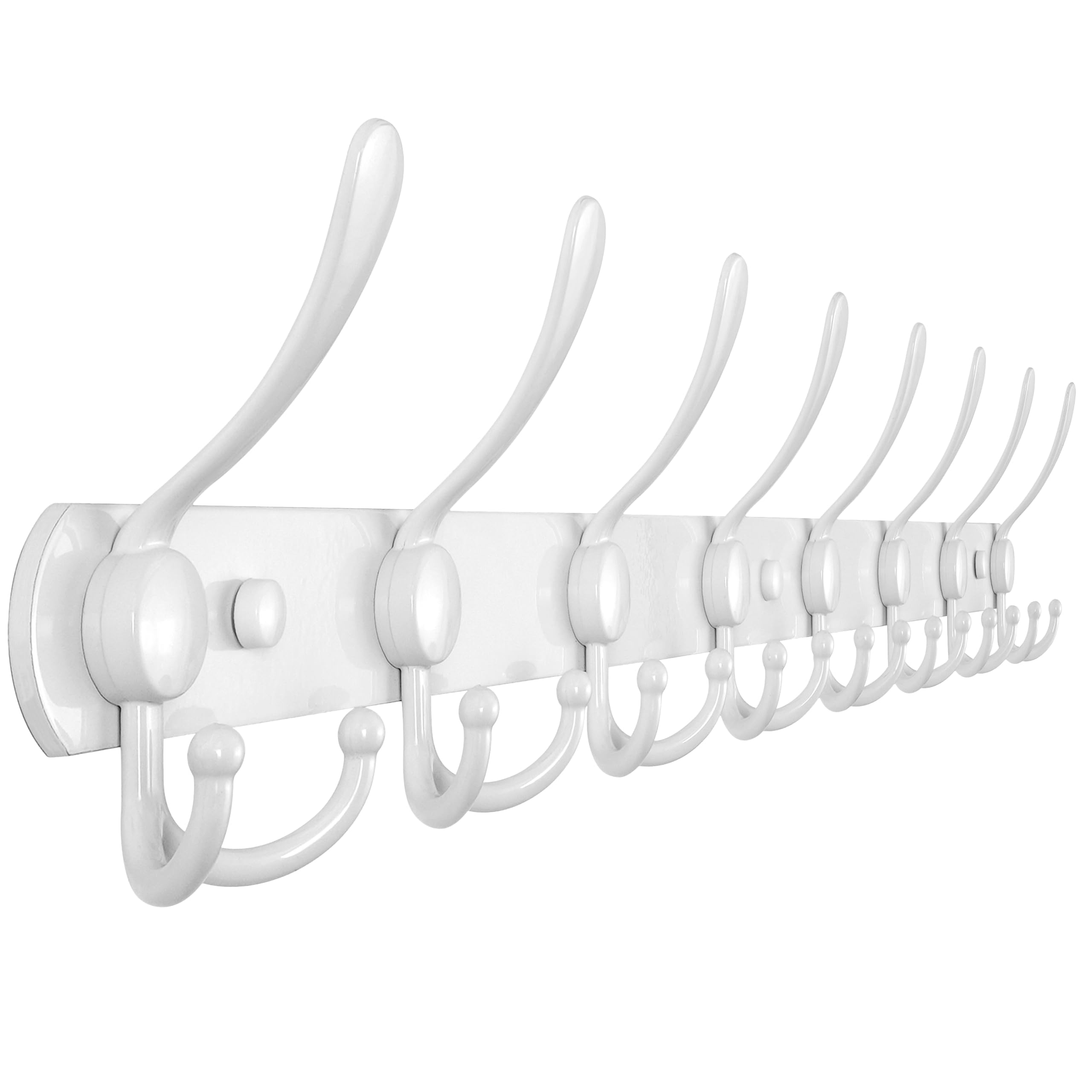 Dseap Coat Rack Wall Mounted - 5 Tri Hooks, Heavy Duty, Stainless Steel, Metal Coat Hook Rail for Coat Hat Towel Purse Robes Mudroom Bathroom Entryway (Black, 2 Packs)