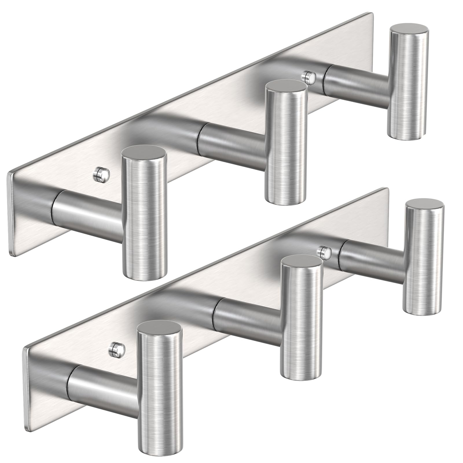 VAEHOLD Silvery Hat and Coat Wall Mount Rack - 5 Hooks for Robes, Bags, Keys, and Towels - Bathroom Towel Hanger Organizer (1 Pack)