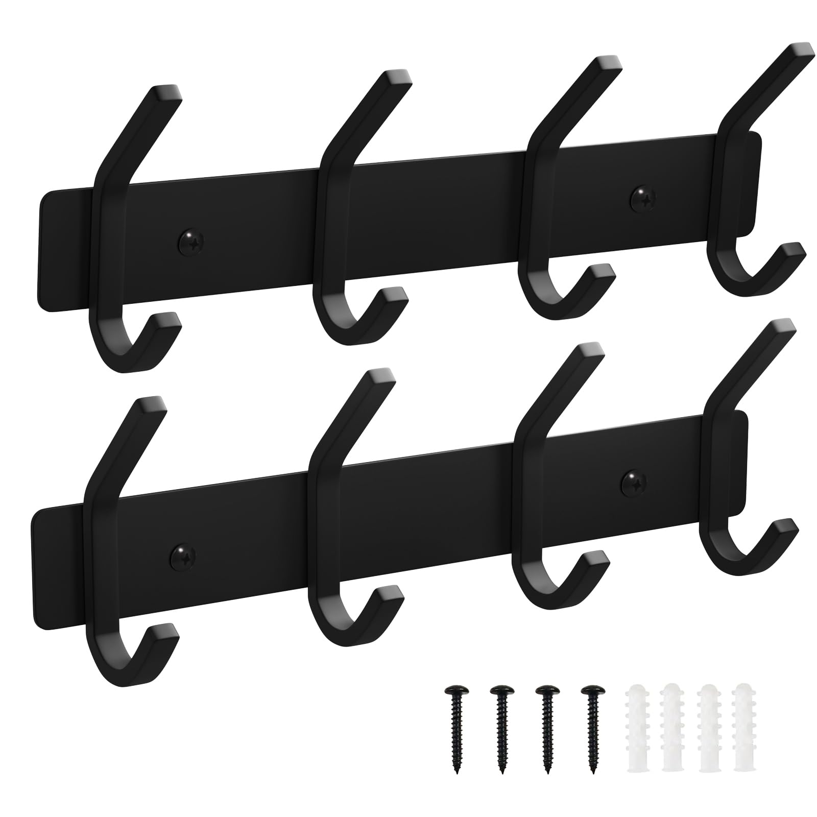 VAEHOLD Silvery Hat and Coat Wall Mount Rack - 5 Hooks for Robes, Bags, Keys, and Towels - Bathroom Towel Hanger Organizer (1 Pack)