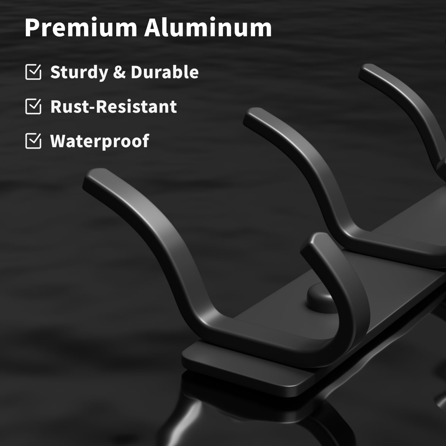 GWAAZXGZ Black Coat Rack Wall Mount - 15 Inch Arc Shaped Design with 6 Hooks for Hanging Coats, Bags, and Towels in Entryway, Livingroom, Bedroom, Bathroom, and Kitchen, 1 Pack