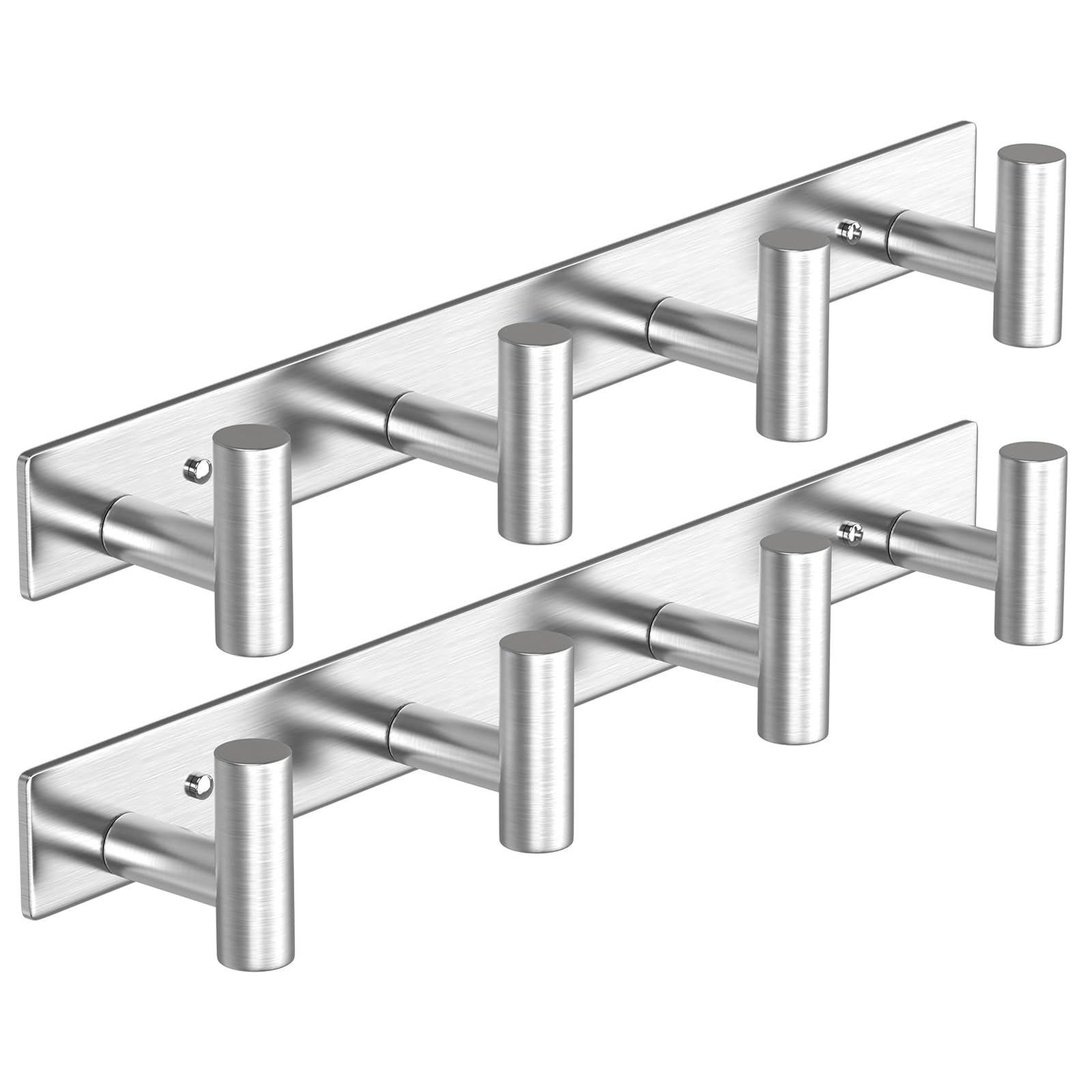 VAEHOLD Silvery Hat and Coat Wall Mount Rack - 5 Hooks for Robes, Bags, Keys, and Towels - Bathroom Towel Hanger Organizer (1 Pack)