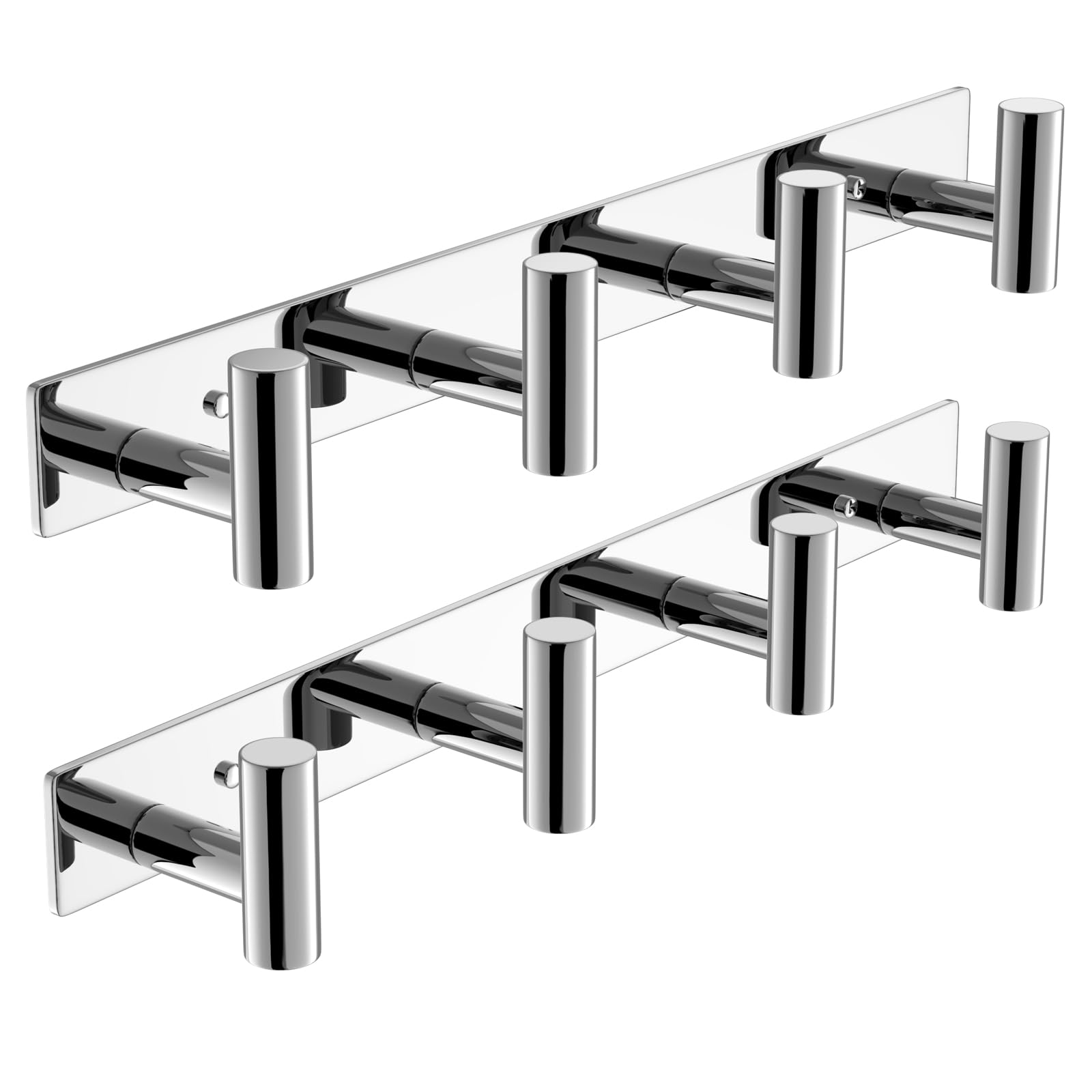 VAEHOLD Silvery Hat and Coat Wall Mount Rack - 5 Hooks for Robes, Bags, Keys, and Towels - Bathroom Towel Hanger Organizer (1 Pack)