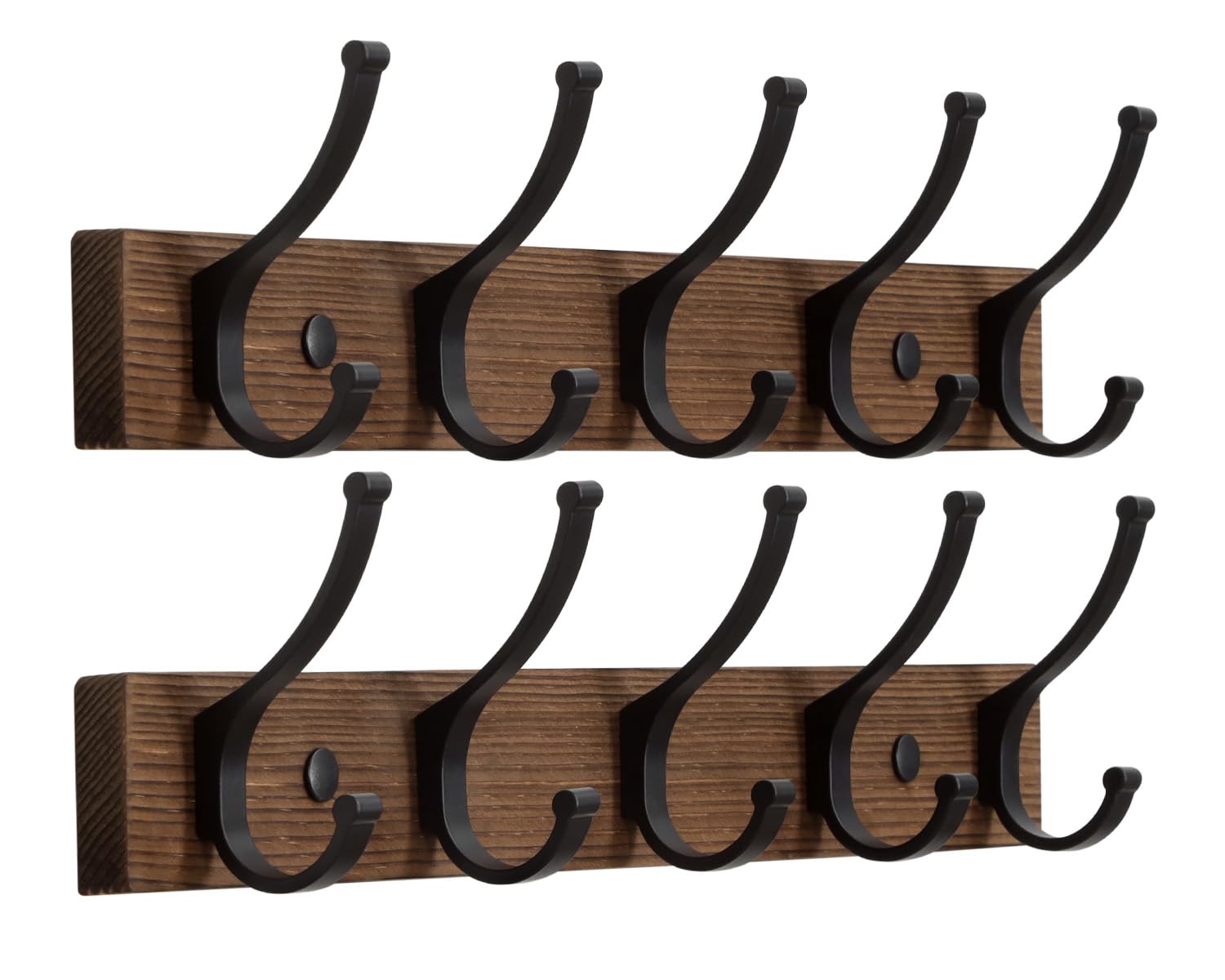 Optish Coat Rack Wall Mount, 16.5 Inches Wood Coat Hooks, Wall Hooks for Hanging, Hat Rack Bag Hanger Key Holder for Wall, Purse Hanger Towel Racks for Bathroom (1Pack, Brown)