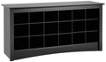 Prepac White Hall Bench with Storage and Seating: 24-Shoe Cubby Bench, Ideal White Shoe Rack for Entryway, Sized 15.5" D x 60" W x 20.25" H