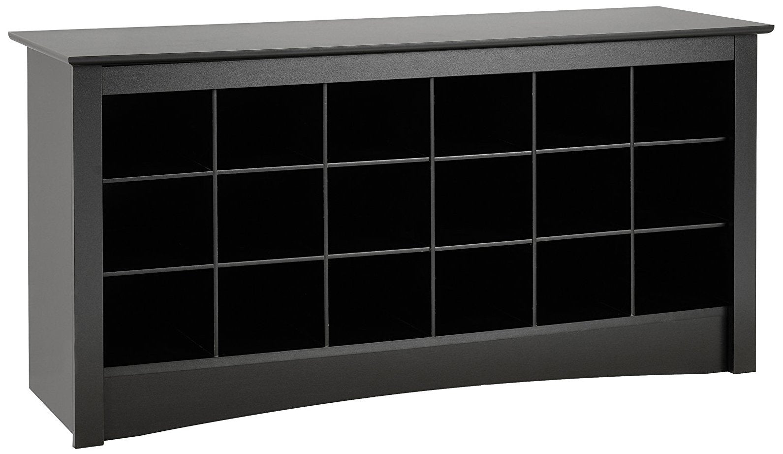 Prepac White Hall Bench with Storage and Seating: 24-Shoe Cubby Bench, Ideal White Shoe Rack for Entryway, Sized 15.5" D x 60" W x 20.25" H