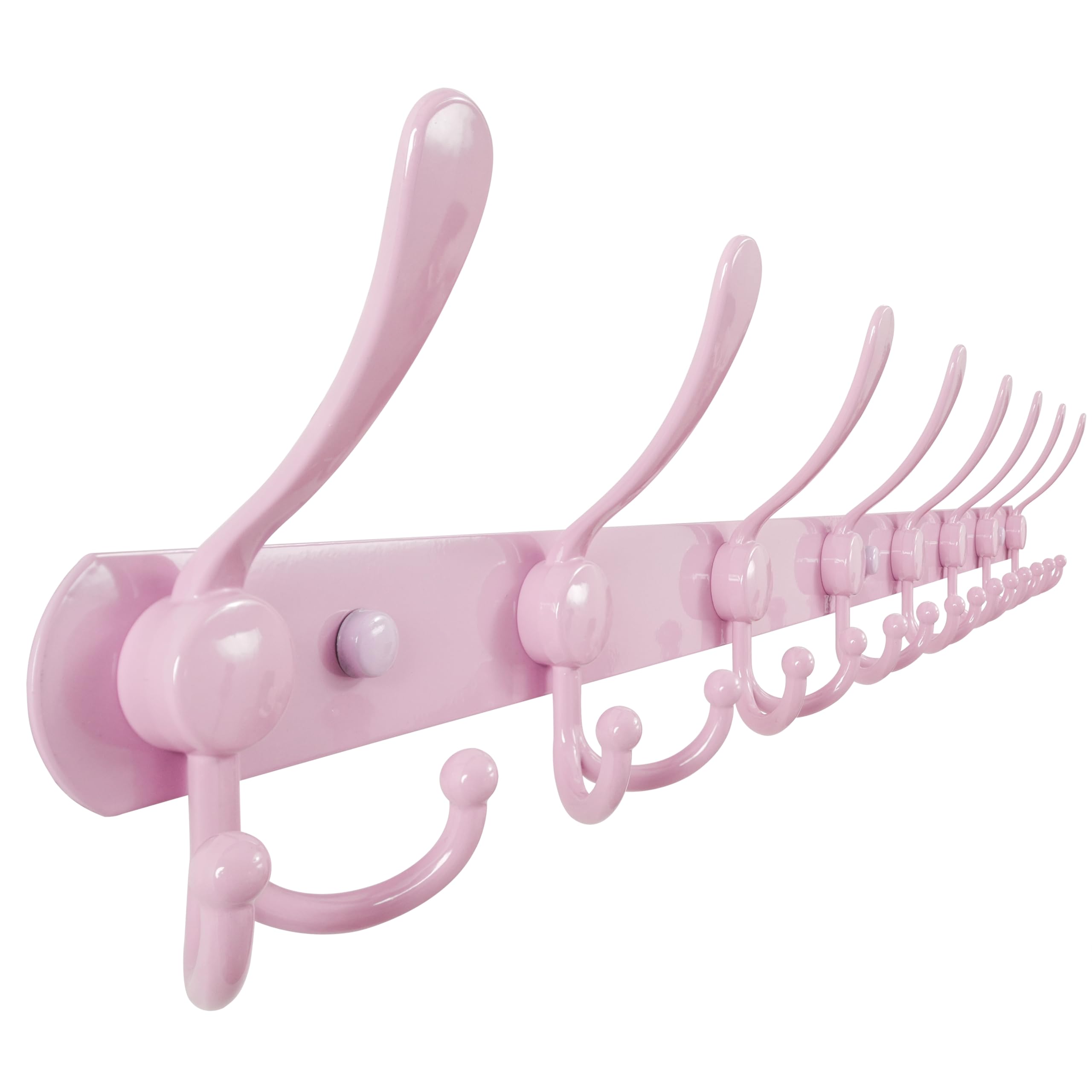 Dseap Coat Rack Wall Mounted - 5 Tri Hooks, Heavy Duty, Stainless Steel, Metal Coat Hook Rail for Coat Hat Towel Purse Robes Mudroom Bathroom Entryway (Black, 2 Packs)