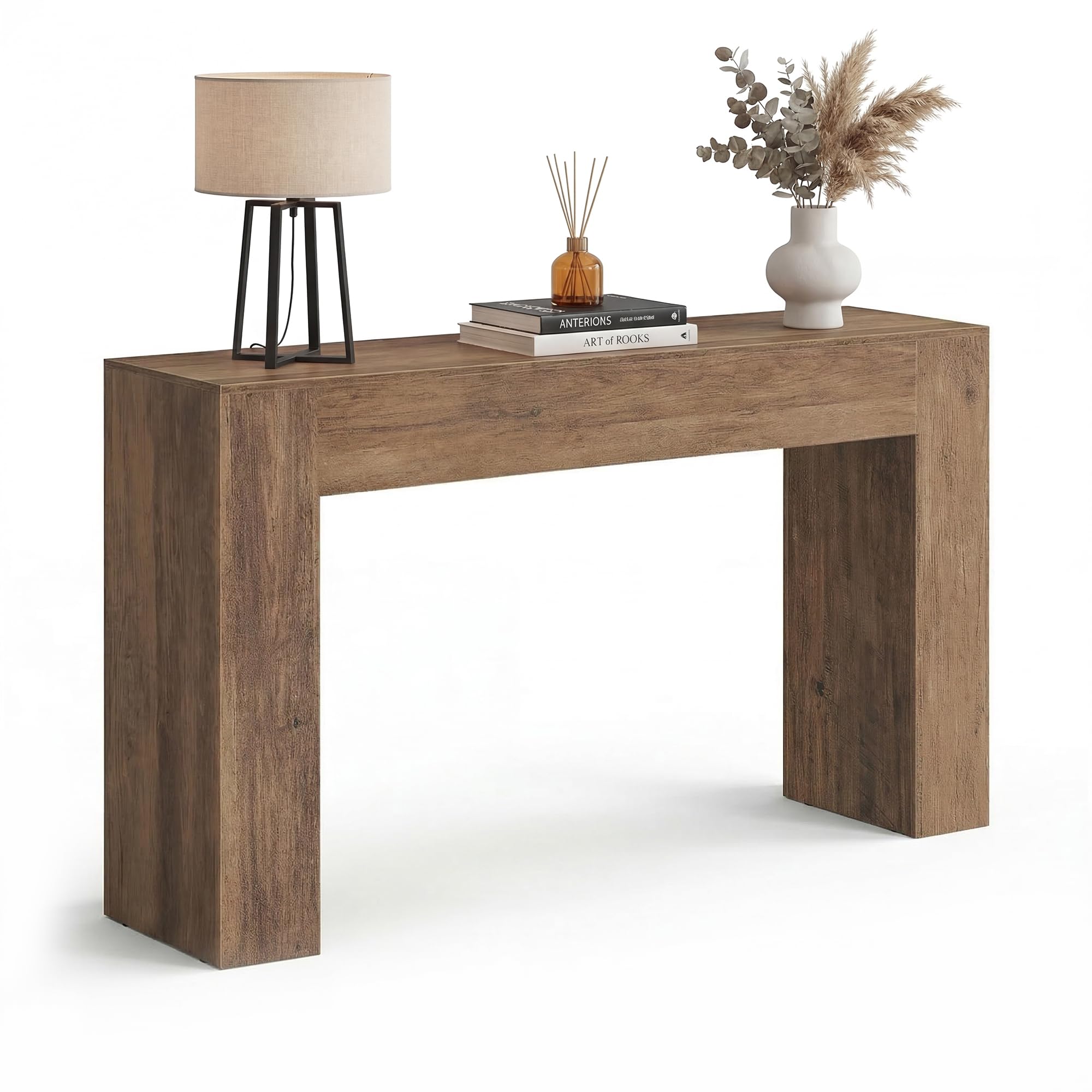 VASAGLE Entryway Table, Long Console Table, Thick Tabletop, Farmhouse Style, for Hallway, Behind the Couch, Living Room, Foyer, Easy Assembly, 11.8 x 63 x 31.5 Inches, Honey Brown ULNT147KB01S