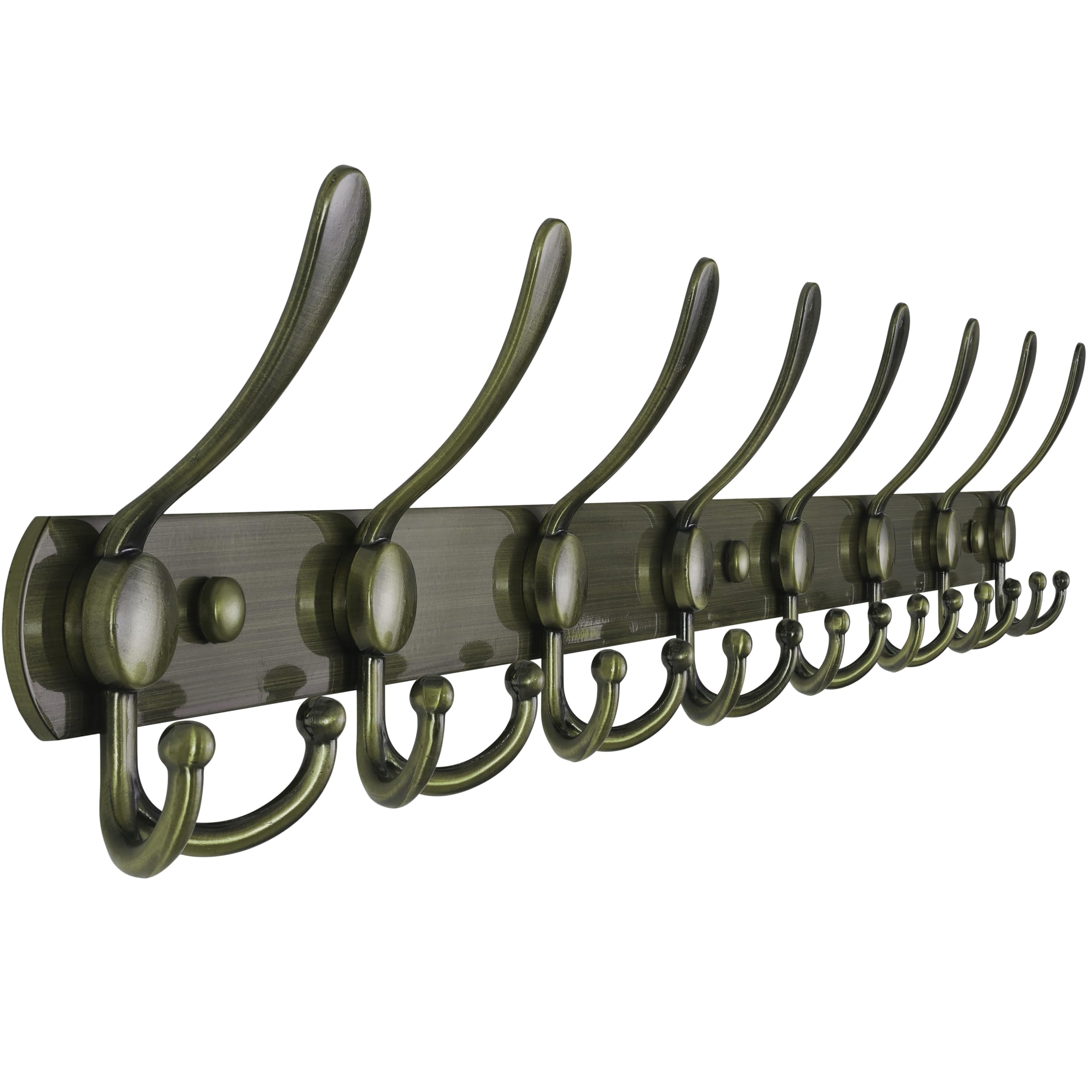 Dseap Coat Rack Wall Mounted - 5 Tri Hooks, Heavy Duty, Stainless Steel, Metal Coat Hook Rail for Coat Hat Towel Purse Robes Mudroom Bathroom Entryway (Black, 2 Packs)