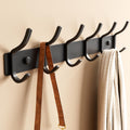 GWAAZXGZ Black Coat Rack Wall Mount - 15 Inch Arc Shaped Design with 6 Hooks for Hanging Coats, Bags, and Towels in Entryway, Livingroom, Bedroom, Bathroom, and Kitchen, 1 Pack