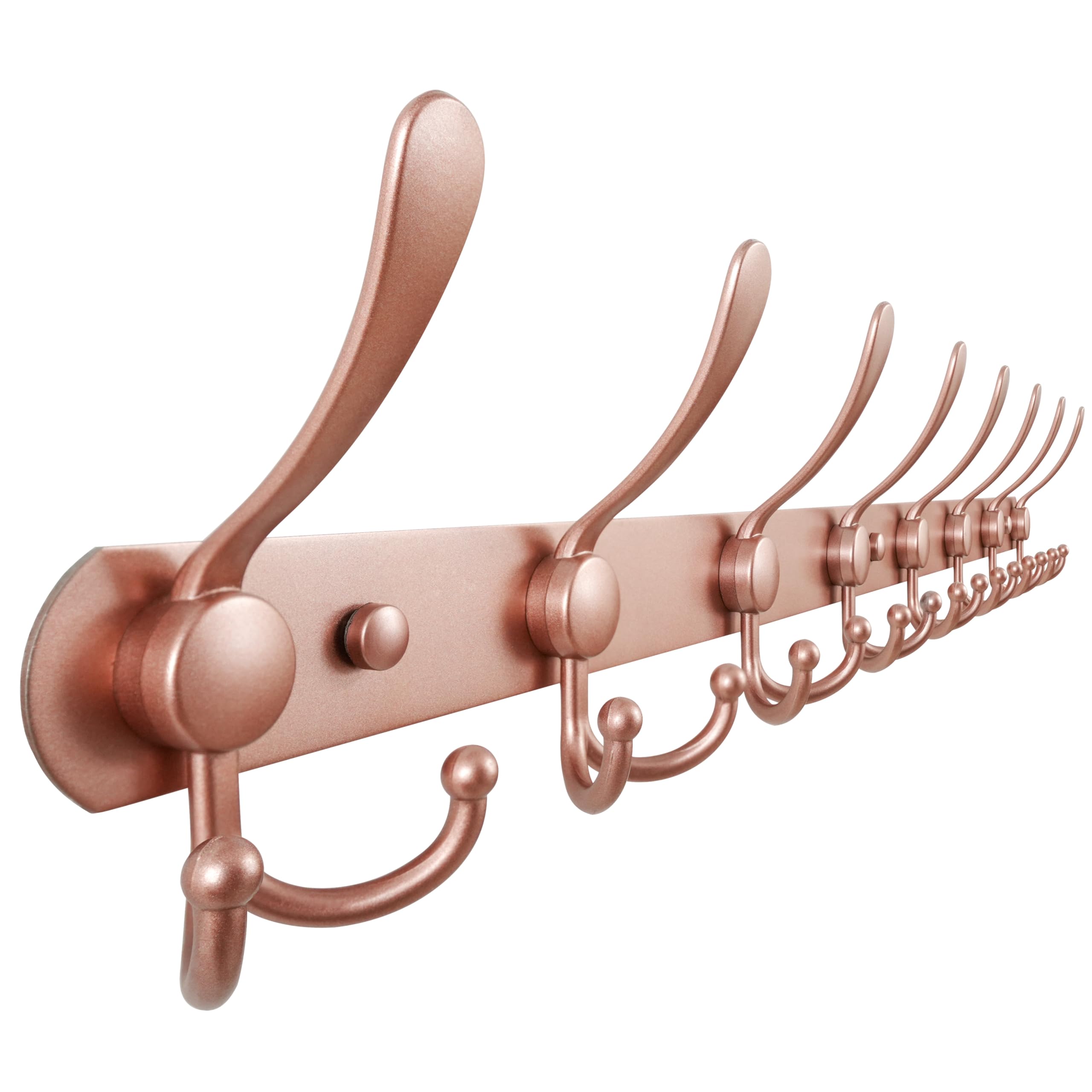 Dseap Coat Rack Wall Mounted - 5 Tri Hooks, Heavy Duty, Stainless Steel, Metal Coat Hook Rail for Coat Hat Towel Purse Robes Mudroom Bathroom Entryway (Black, 2 Packs)