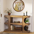 Tohomeor Console Tables for Entryway 47.24-Inch, Wooden Sofa Table Behind The Couch, Farmhouse Wooden Entry Foyer Tables for Entrance Hallway Living Room Home, Retro Brown