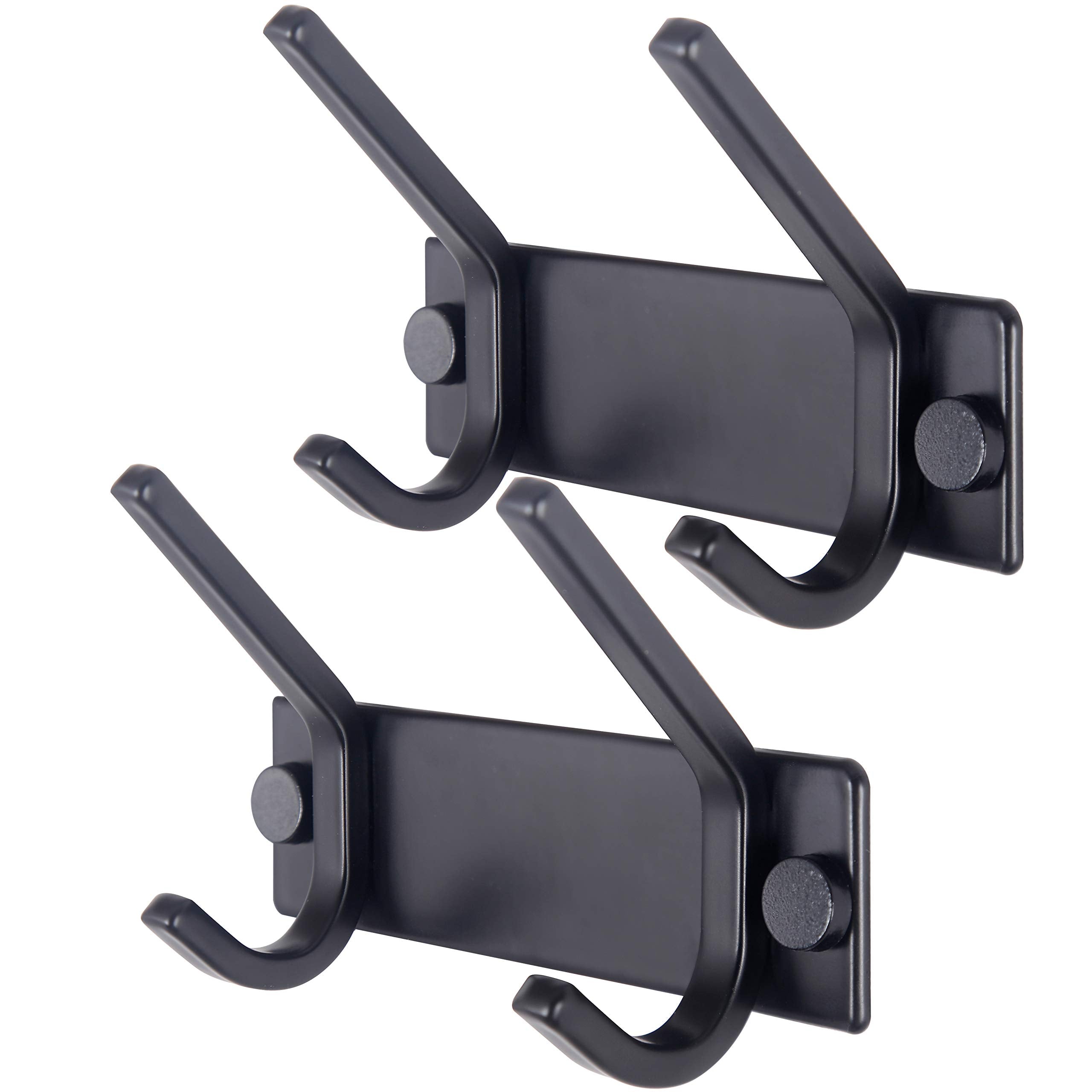 WEBI Coat Rack Wall Mounted,17-1/8 Inch Hooks for Hanging Coats,Heavy Duty Metal Hook Rail with 6 Double Dual Hooks Hanger Wall Mount for Purse Clothes Jacket Backpack Entryway,Black