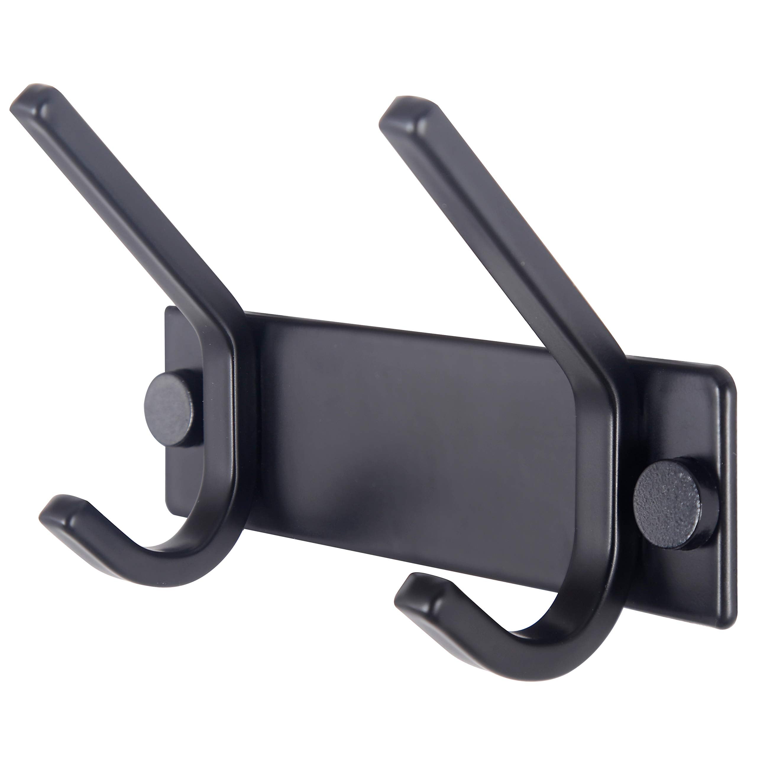 WEBI Coat Rack Wall Mounted,17-1/8 Inch Hooks for Hanging Coats,Heavy Duty Metal Hook Rail with 6 Double Dual Hooks Hanger Wall Mount for Purse Clothes Jacket Backpack Entryway,Black