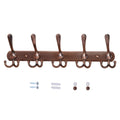 Dseap Coat Rack Wall Mounted - 5 Tri Hooks, Heavy Duty, Stainless Steel, Metal Coat Hook Rail for Coat Hat Towel Purse Robes Mudroom Bathroom Entryway (Black, 2 Packs)