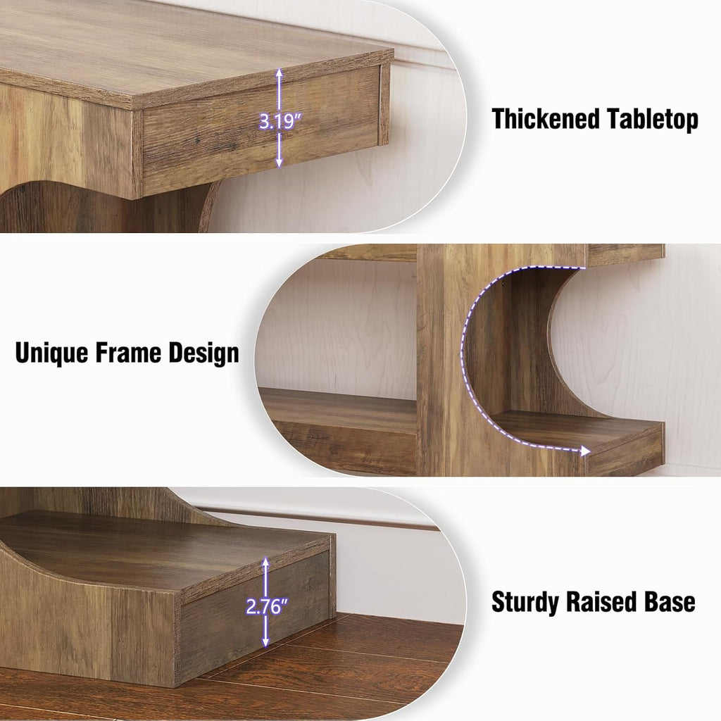 Tohomeor Console Tables for Entryway 47.24-Inch, Wooden Sofa Table Behind The Couch, Farmhouse Wooden Entry Foyer Tables for Entrance Hallway Living Room Home, Retro Brown
