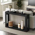 YATINEY Farmhouse Console Table, 47.2 Inches Wooden Sofa Table, Behind Couch Table with Storage, Industrial Hallway Accent Table for Living Room, Entryway, Hallway, Rustic Brown CT24BR