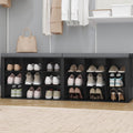 Hzuaneri Shoe Storage Bench with Cushion, Entryway Storage Bench with 18 Cubbies, 9.5" Widened Organizer Cabinet, Long Cubby Rack for Living Room, Bedroom, Entryway, White SB25703GY