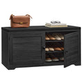 VASAGLE Shoe Storage Bench with Cushion, 3-Tier Entryway Bench with Padded Seat, Doors, Adjustable Shelves, 14 x 39.8 x 20.7 Inches, for Hallway, Bedroom, Cloud White and Dove Gray ULSB044W01