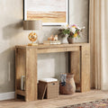 Tohomeor Entryway Console Table, Farmhouse Narrow Sofa Table Behind Couch, Wood Rectangular Accent Table for Living Room Hallway Entrance Foyer, Rustic Wood Grain